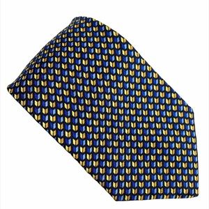 TODAY'S MAN Made in Italy Blue Gold Silk Neck Tie Men's Accessory Necktie